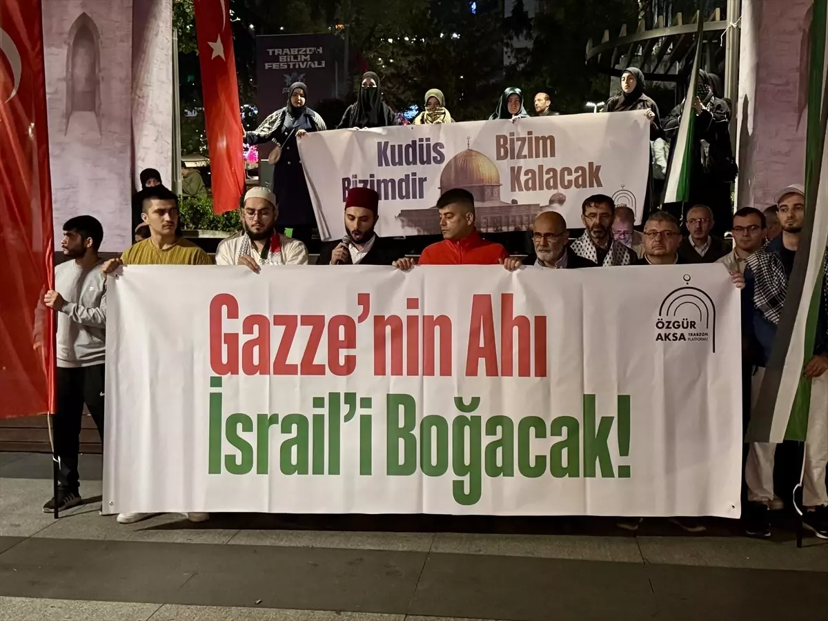 Trabzon’da İsrail’in Gazze’ye saldırıları protesto edildi