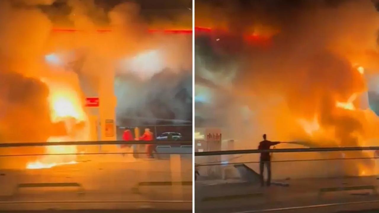 Çekmeköy’de araç benzinliğe daldı, facianın eşiğinden dönüldü