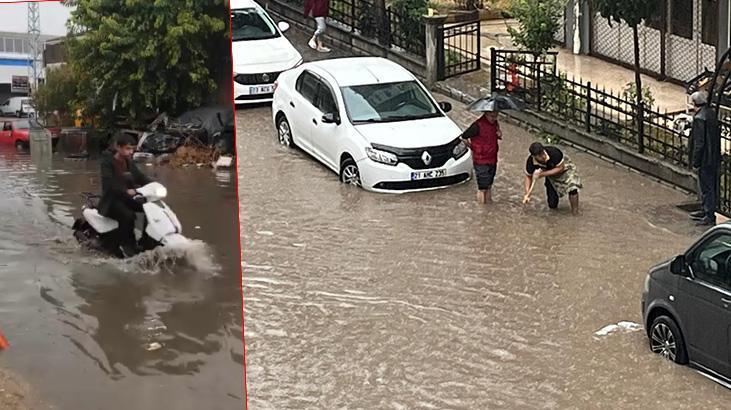 Kentte sağanak hayatı felç etti! Yollar göle döndü