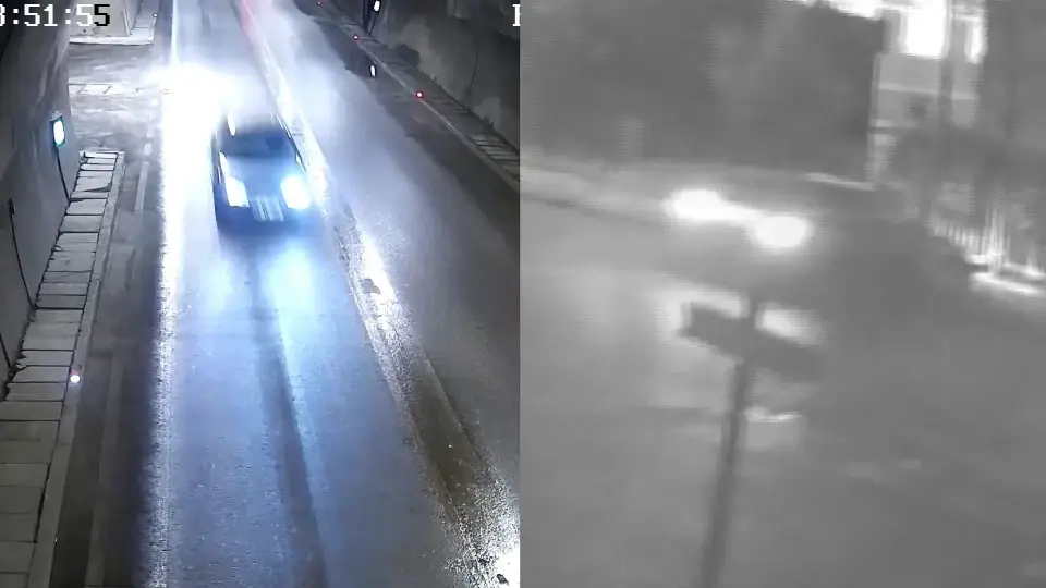 Amasya’da tünelden çıkan otomobil binanın duvarına çarptı